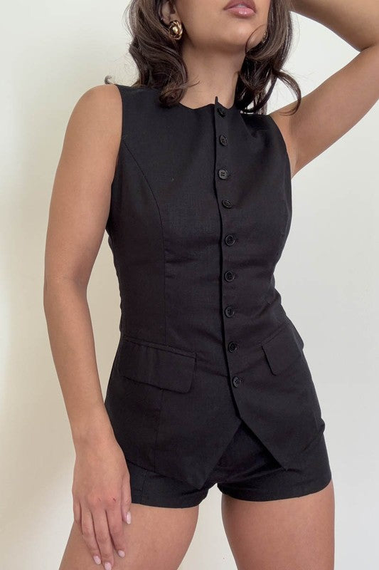 Linen vest set