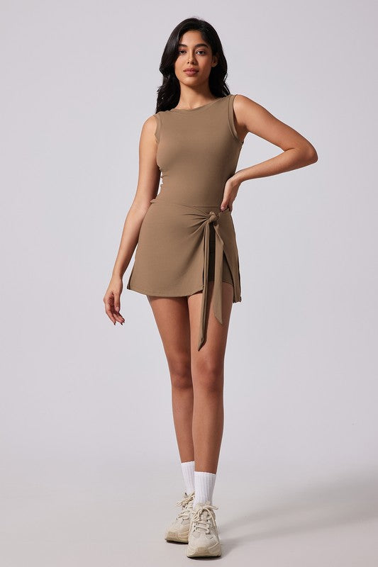Trendy tie front tennis dress
