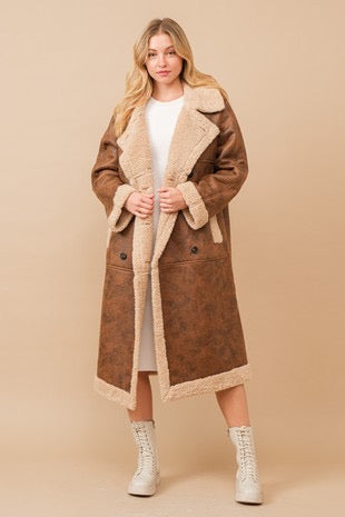 Teddy shearling cozy long line coat