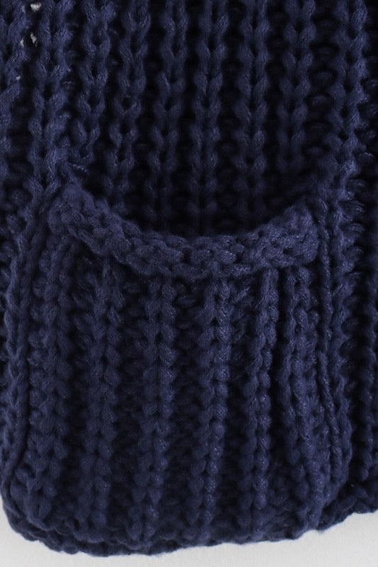 Wide knit button sweater vest