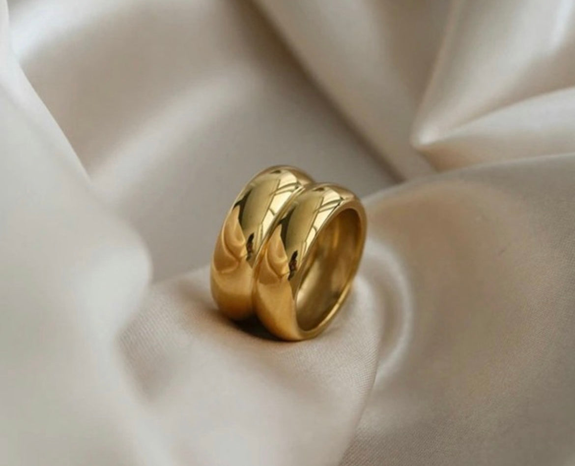 Wide-brim double ring