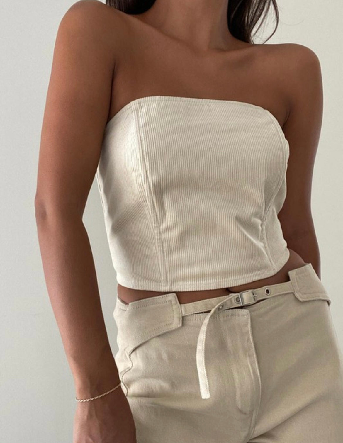 Corduroy corset top