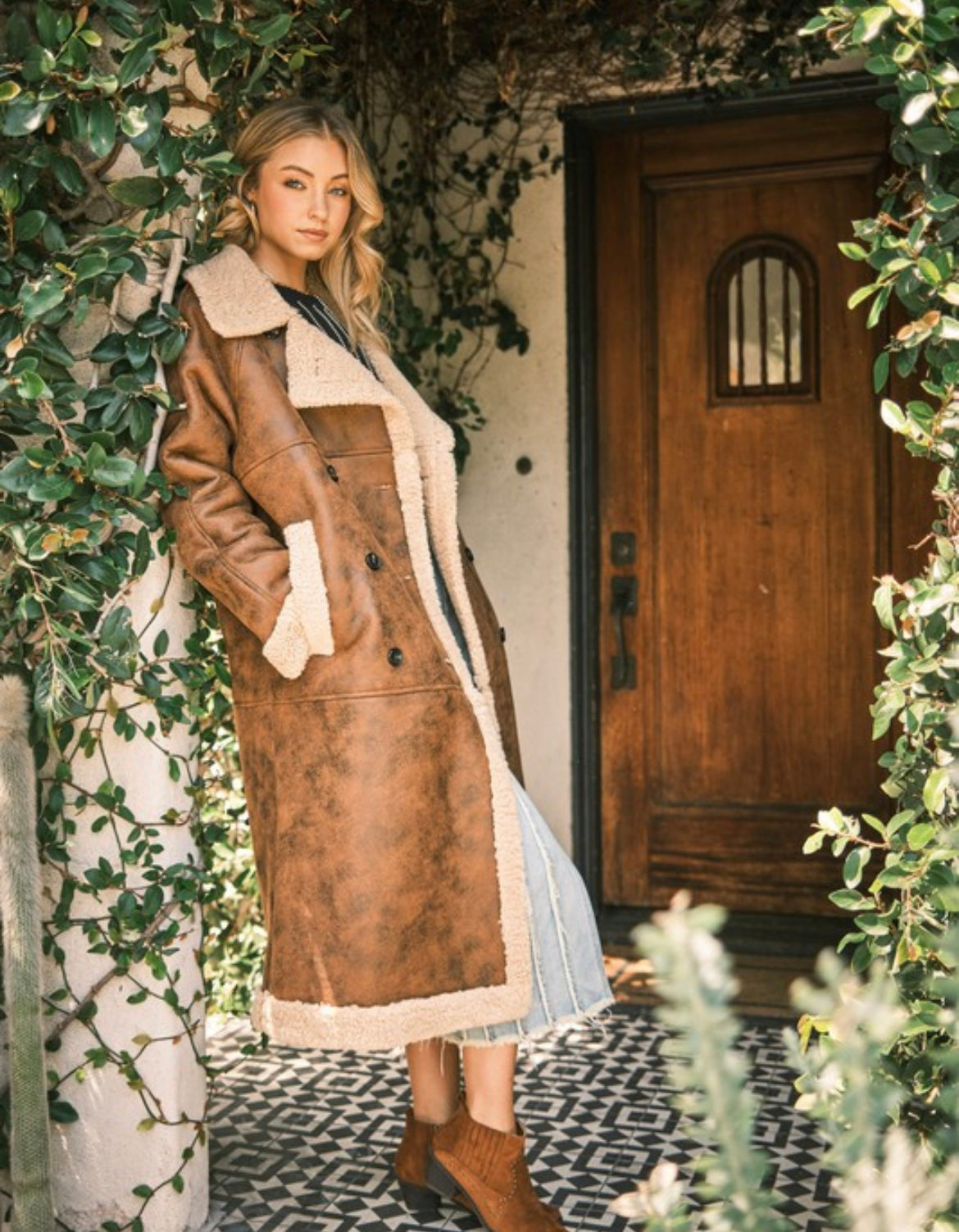 Teddy shearling cozy long line coat