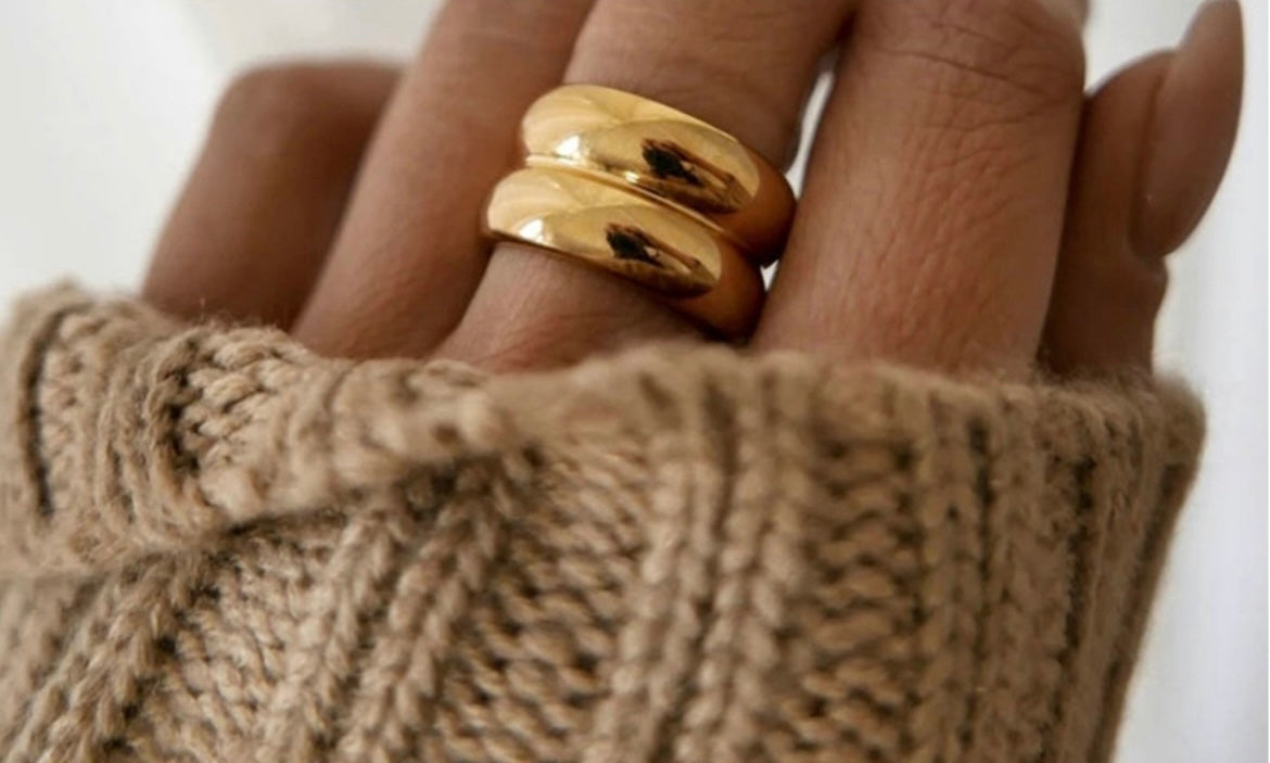Wide-brim double ring
