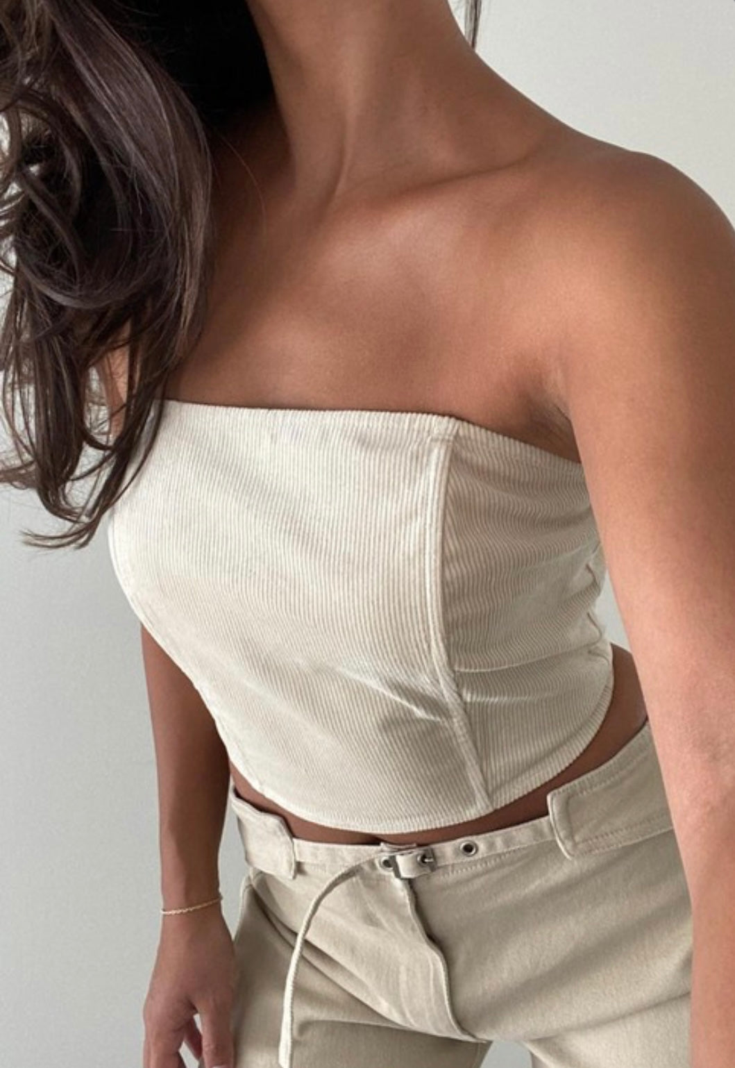 Corduroy corset top