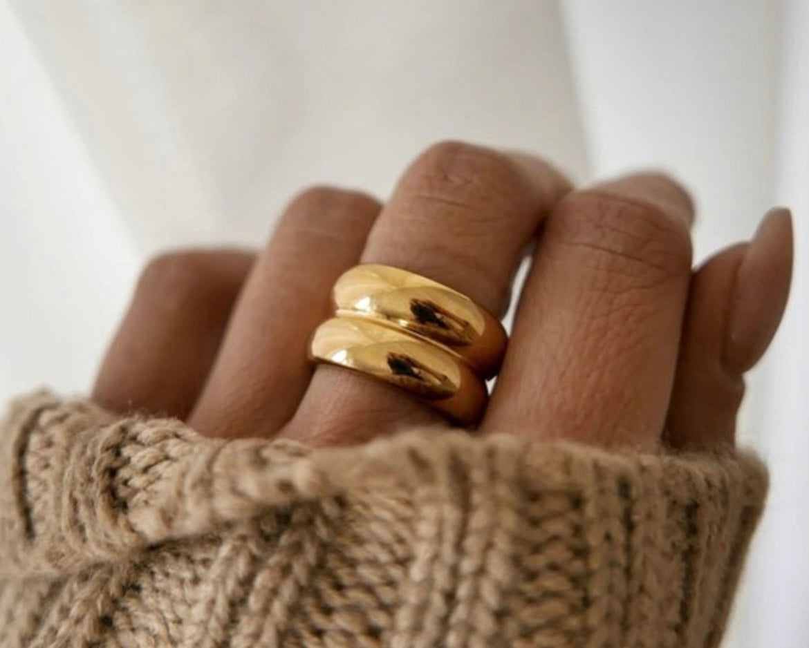 Wide-brim double ring