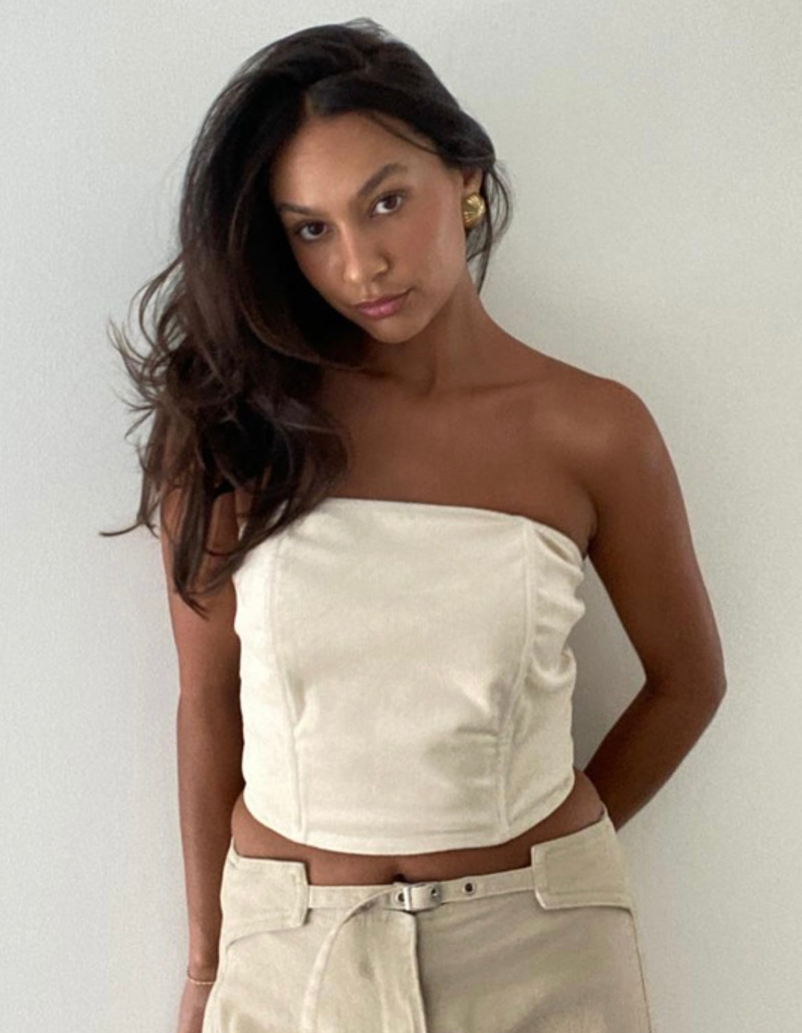 Corduroy corset top