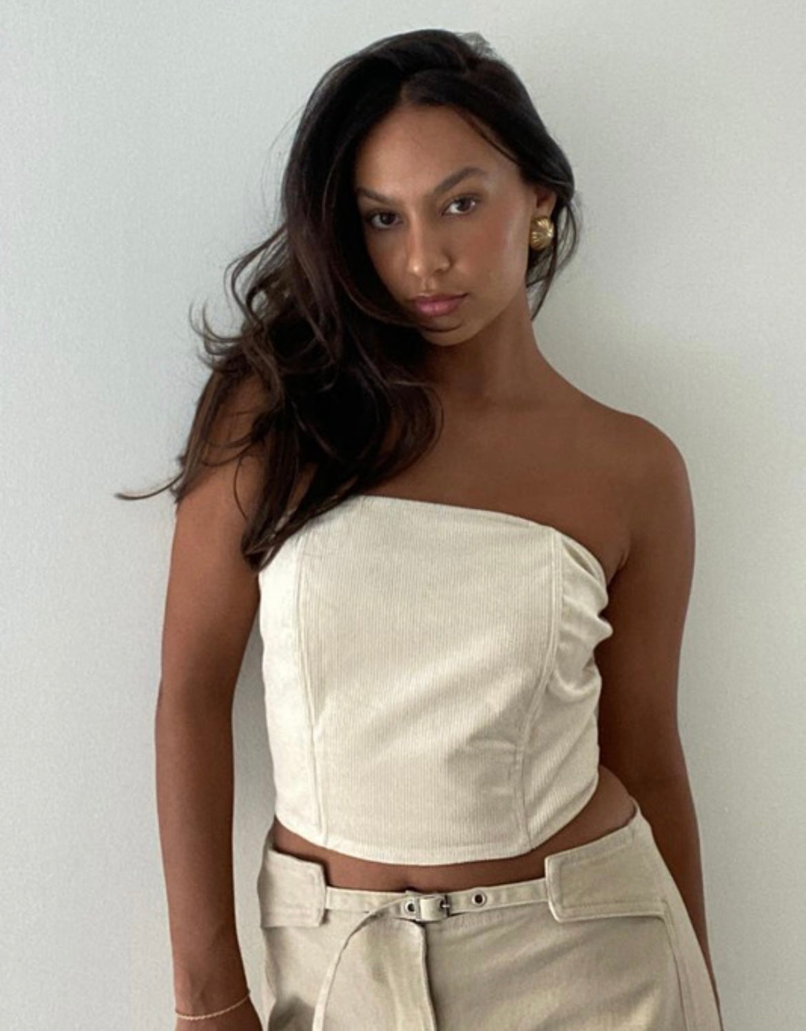 Corduroy corset top