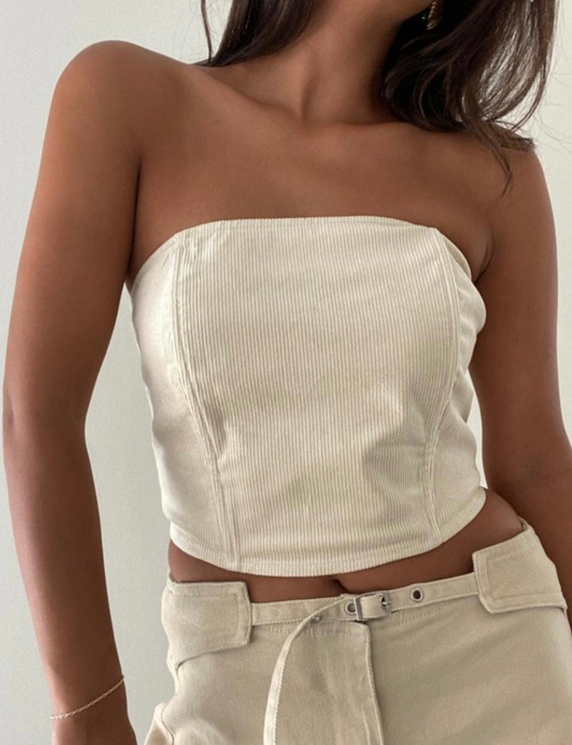 Corduroy corset top