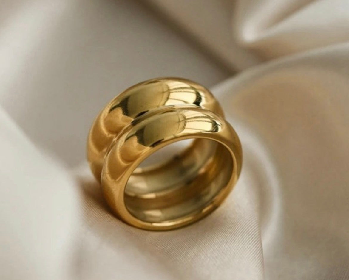 Wide-brim double ring