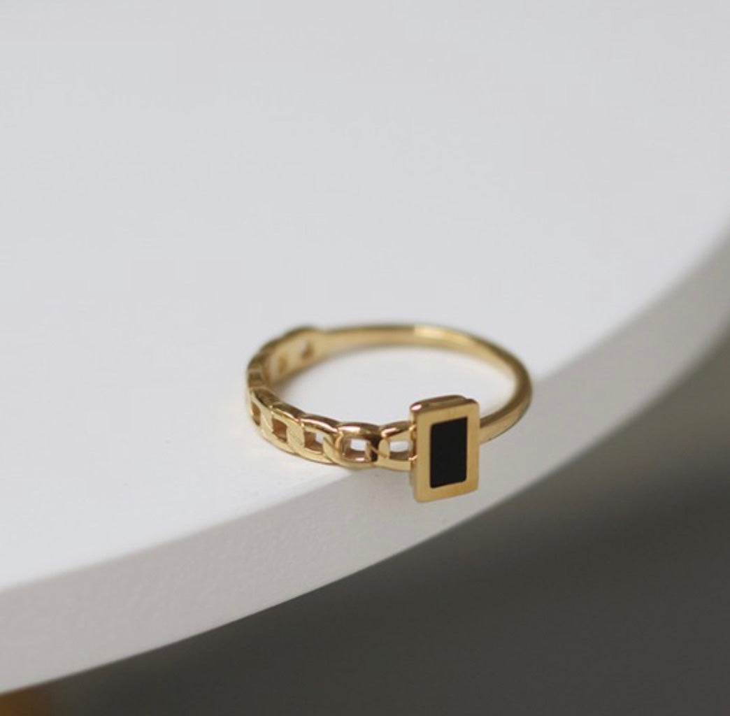 Black Gemstone Ring