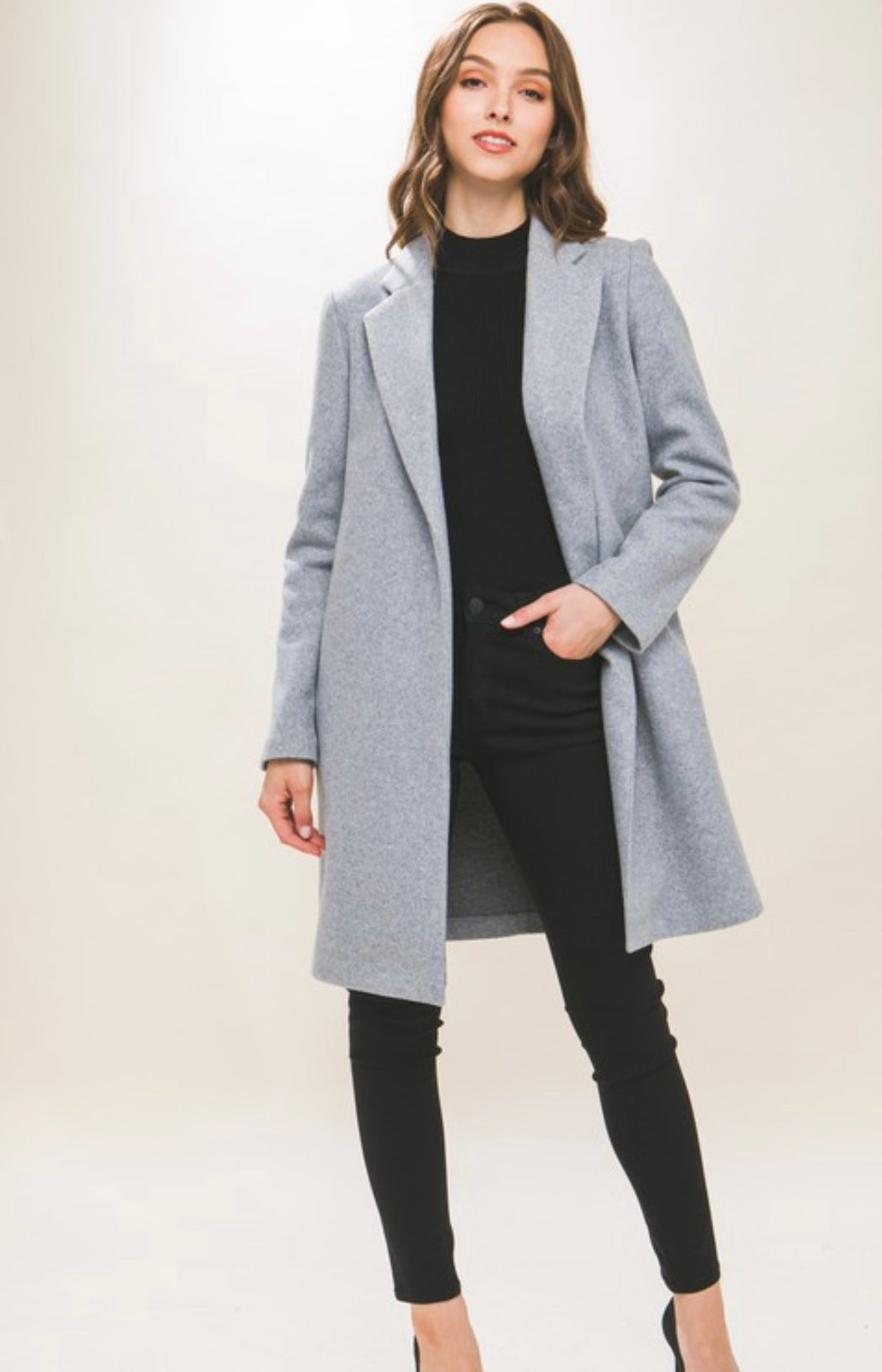 fleece long line coat