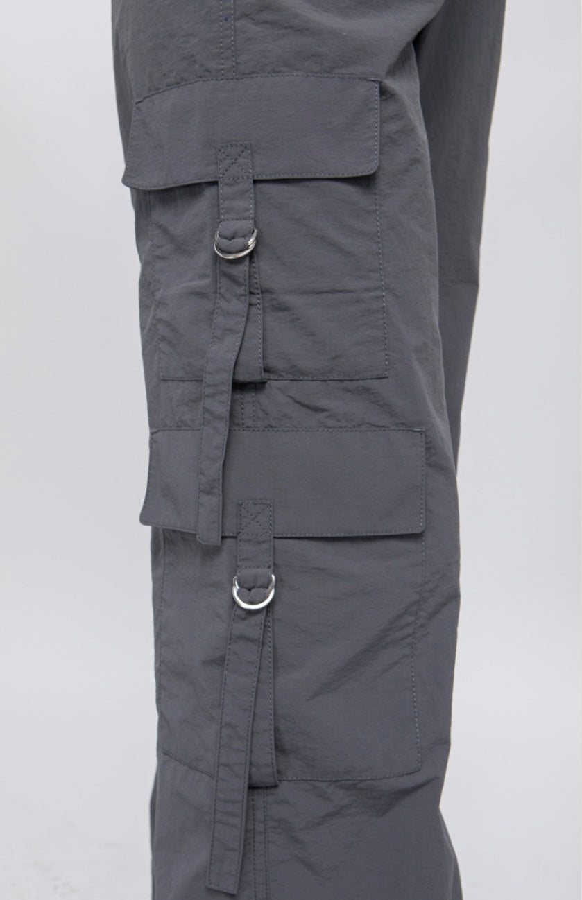 Cargo Parachute Pants With Latch Pocket Detail
