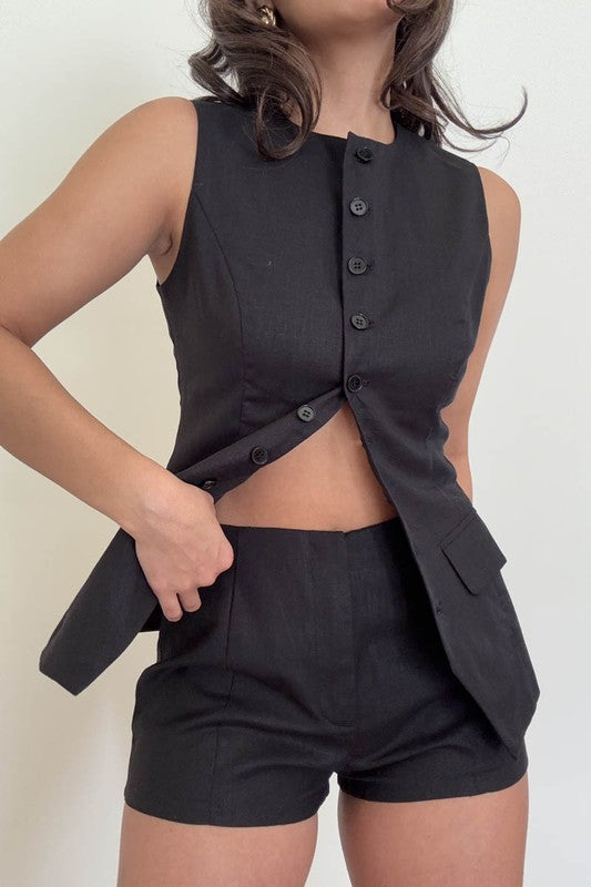 Linen vest set