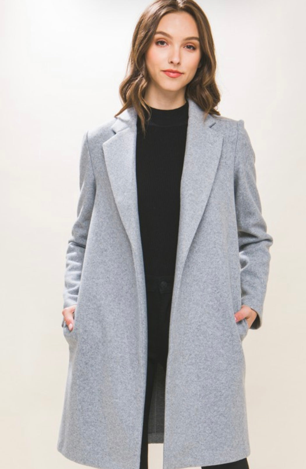 fleece long line coat