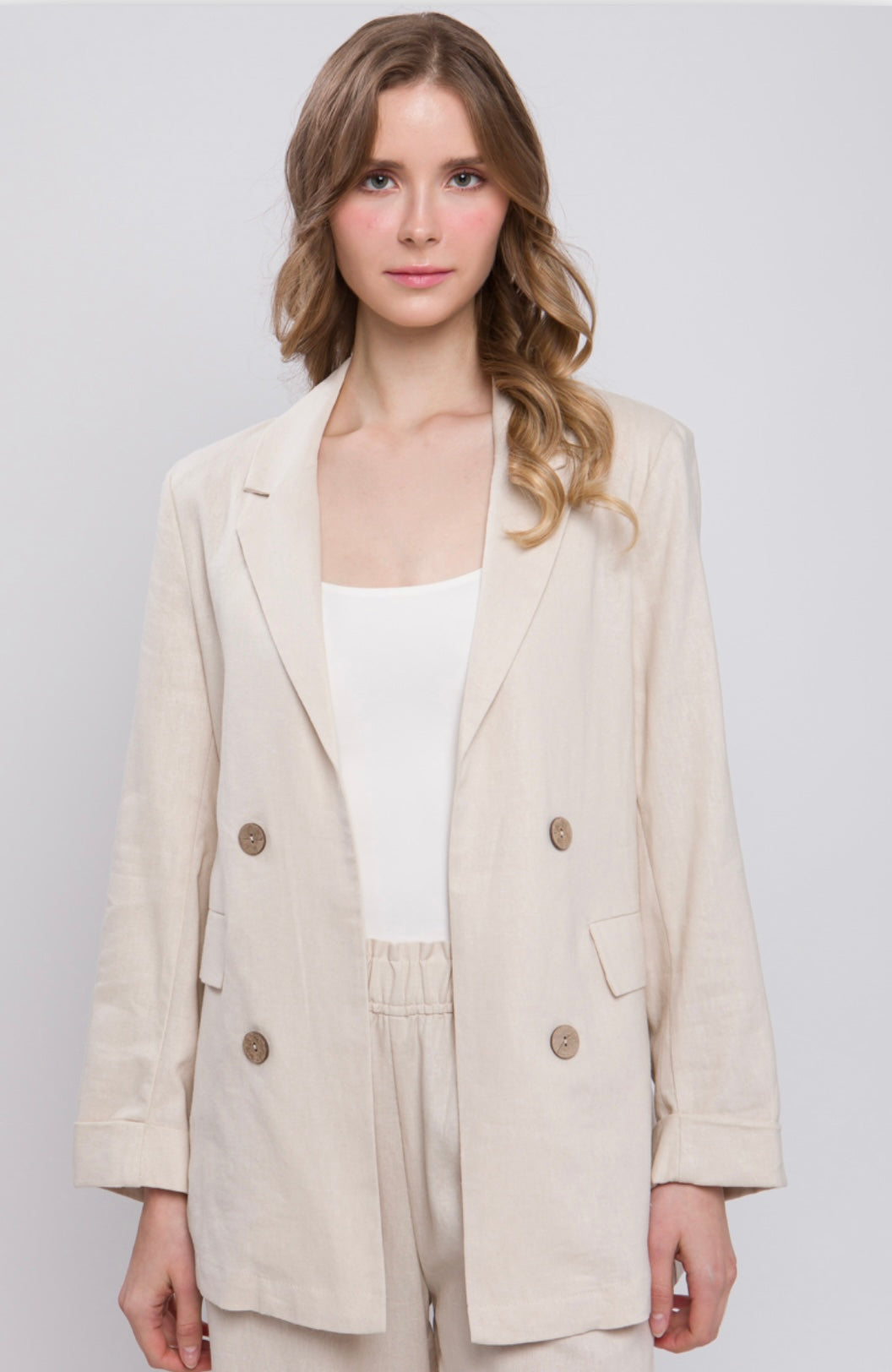 Linen button down blazer