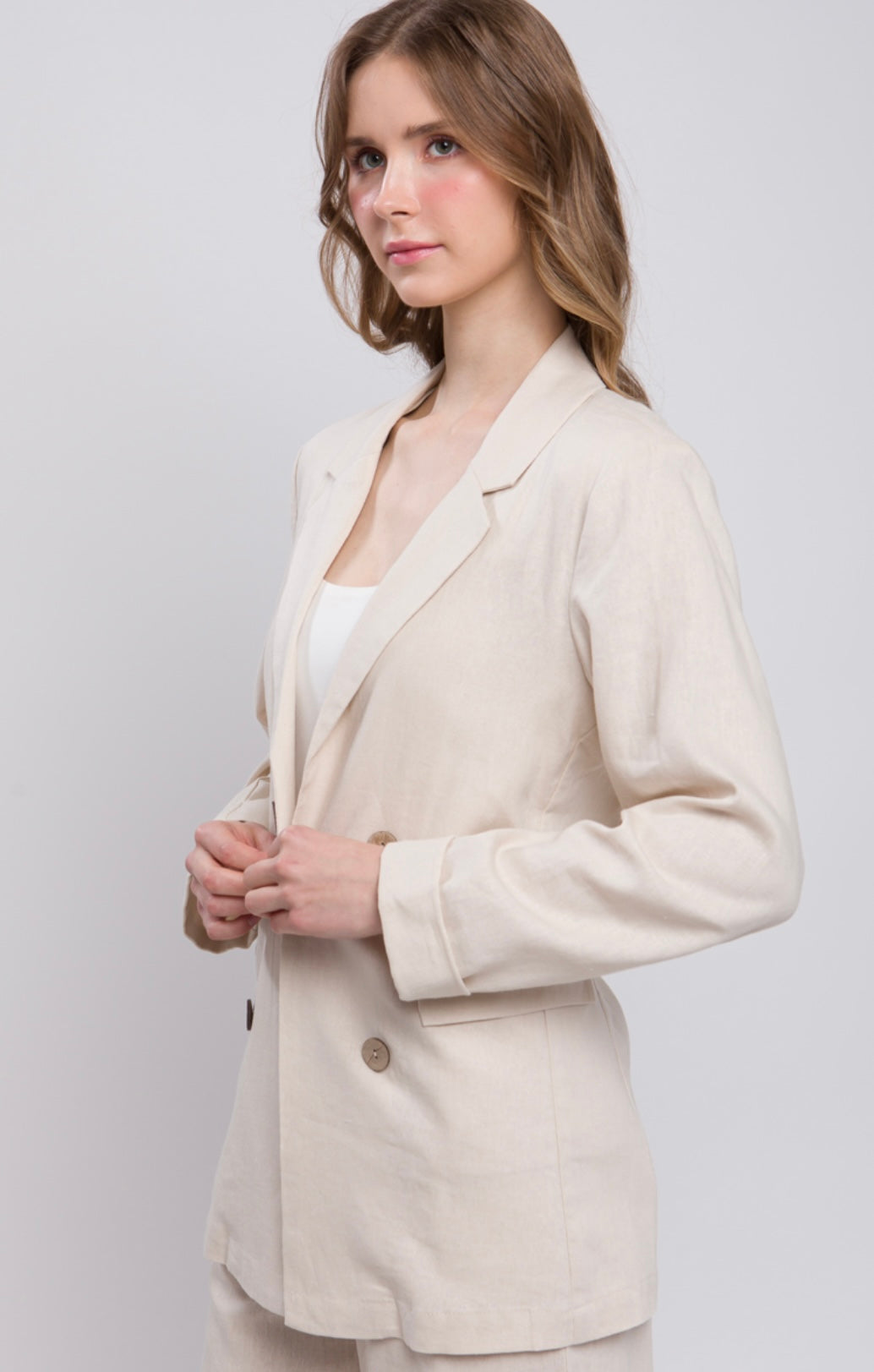 Linen button down blazer
