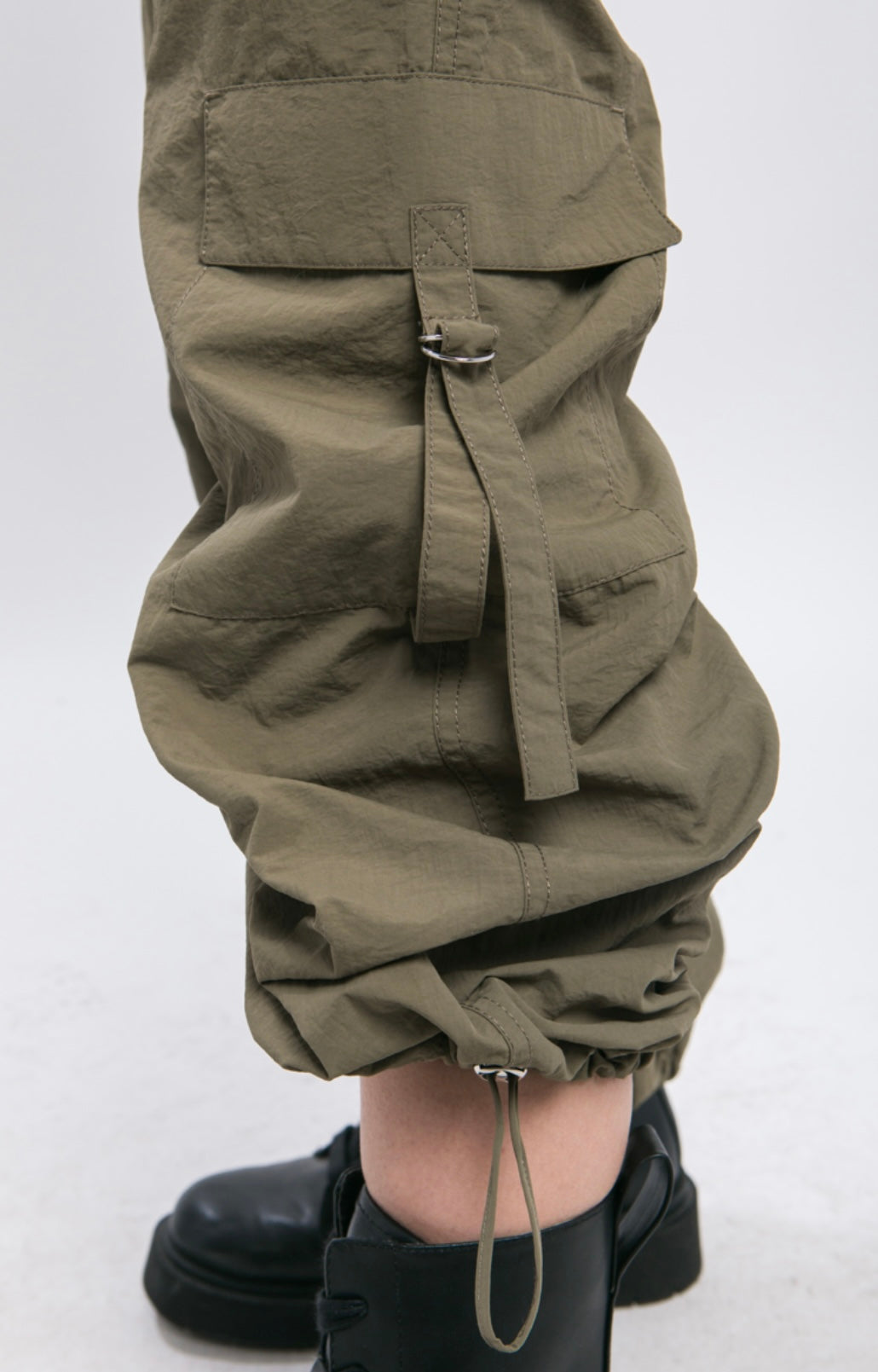 Cargo Parachute Pants With Latch Pocket Detail