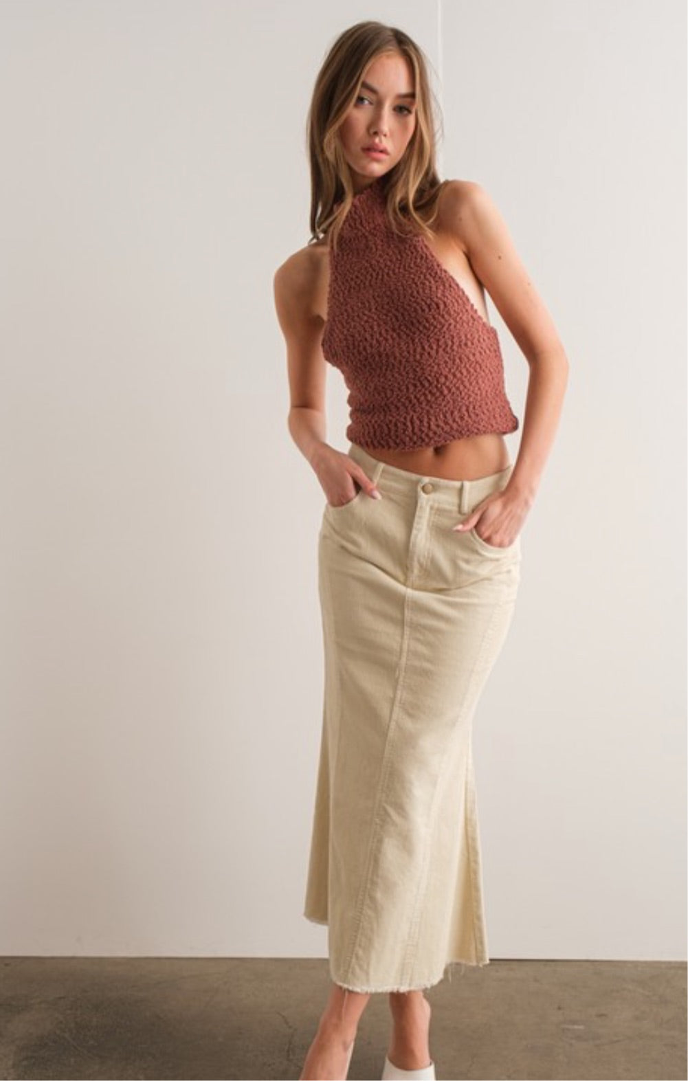 Nayeli chenille halter top