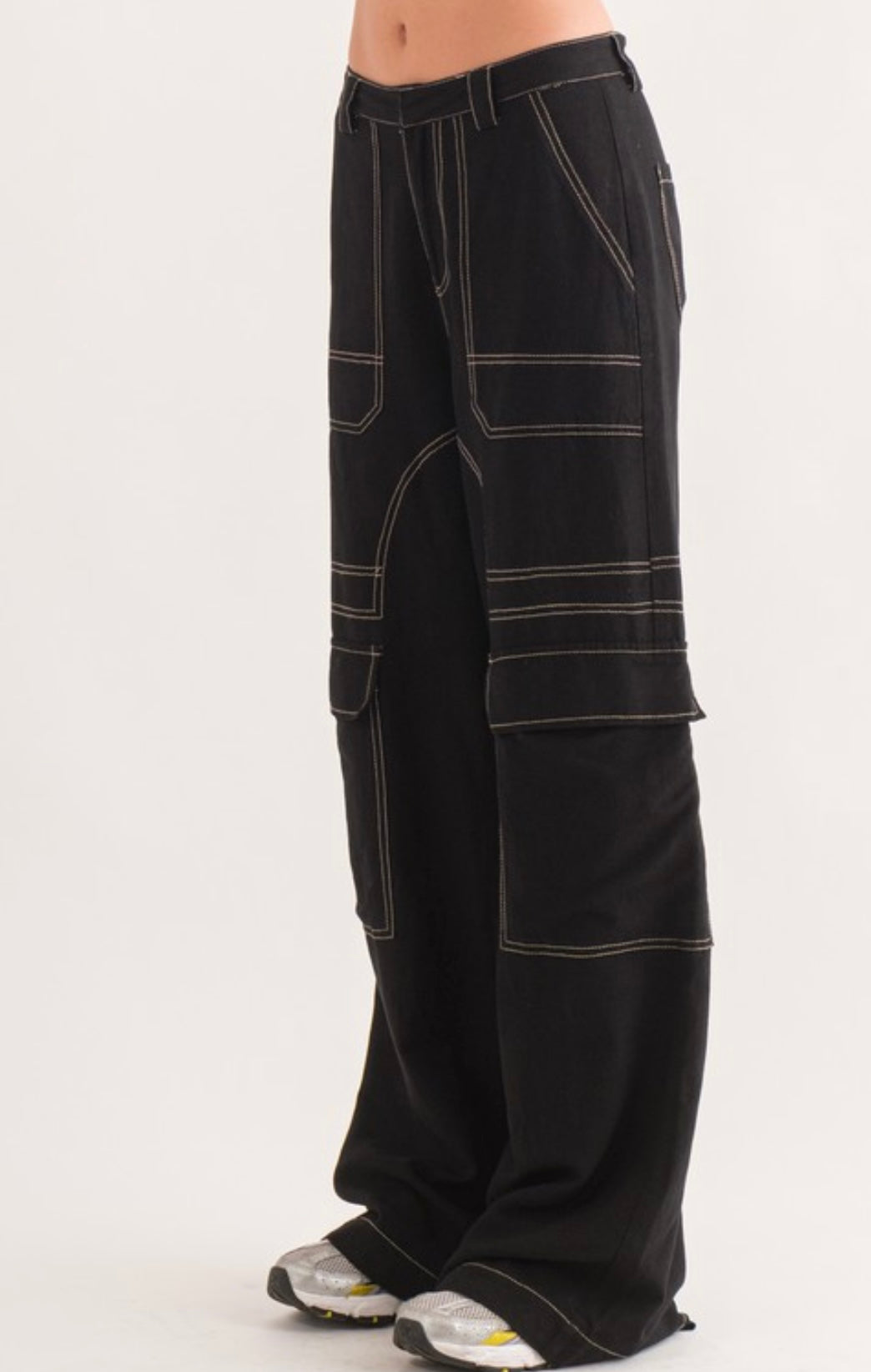 Carli contrast stitch cargo pants