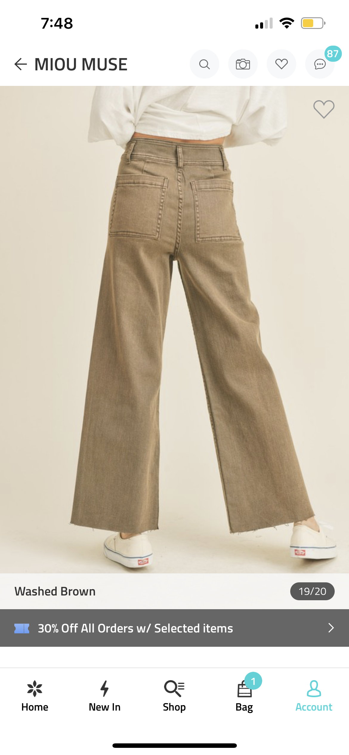 Wide leg marine pants