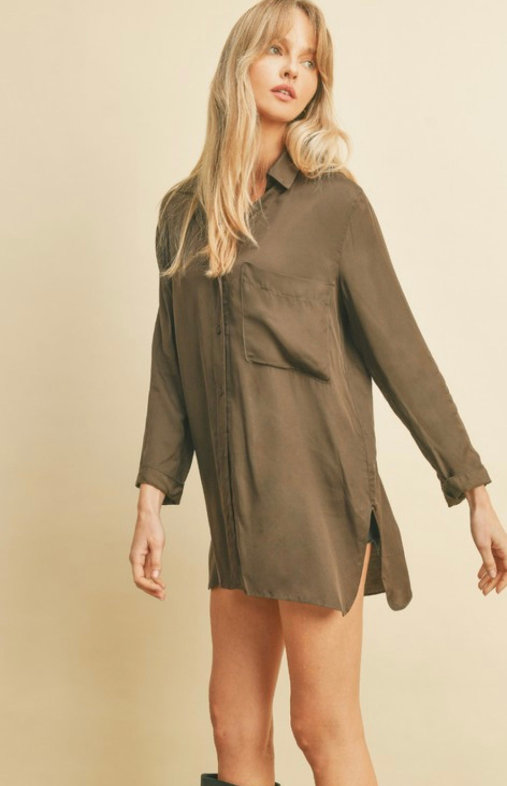 Side slit long shirt
