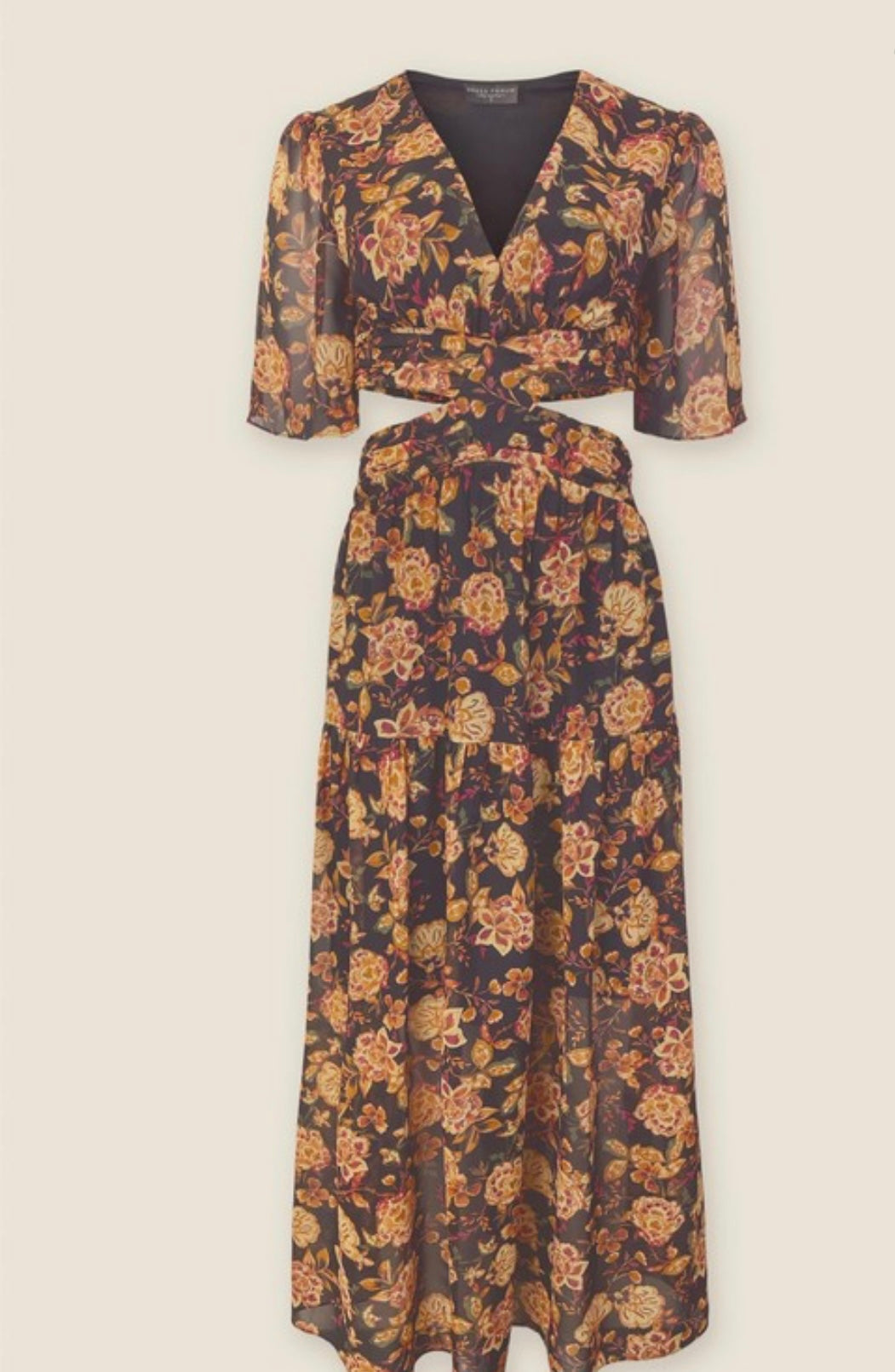 Nightbird printed cutout maxi dress