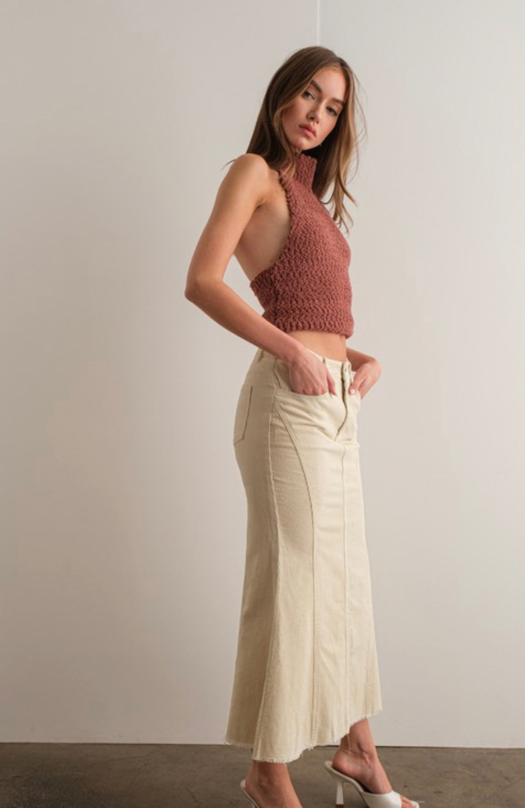 Nayeli chenille halter top