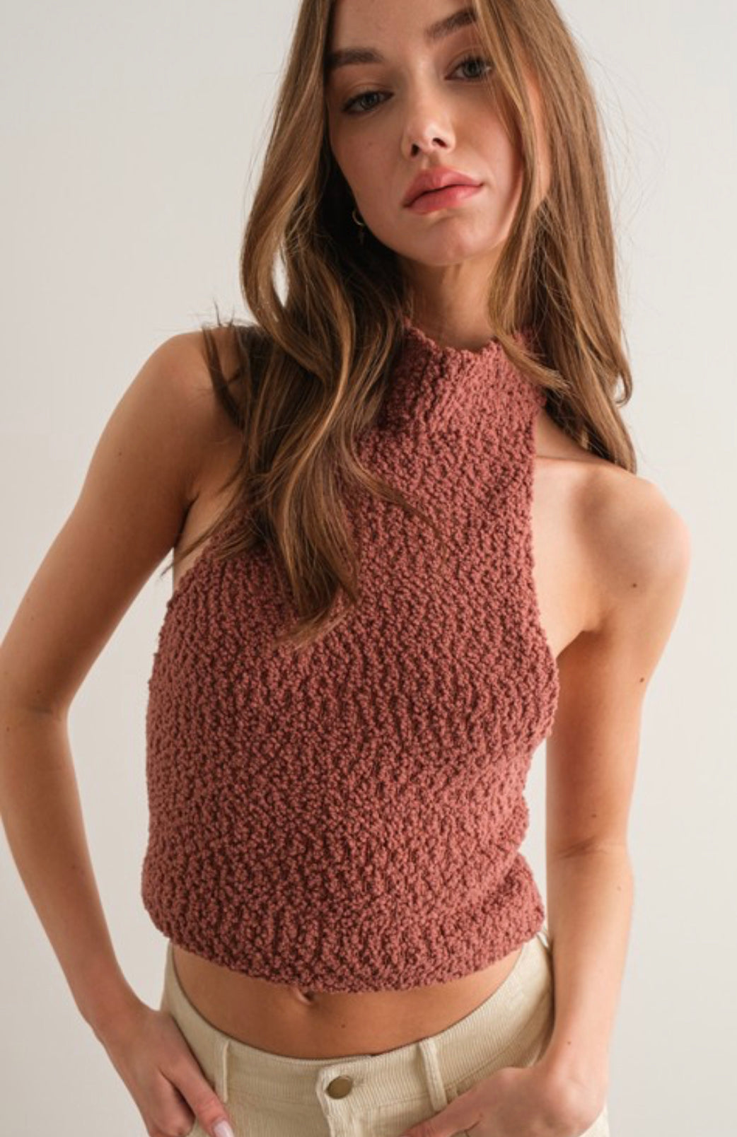 Nayeli chenille halter top