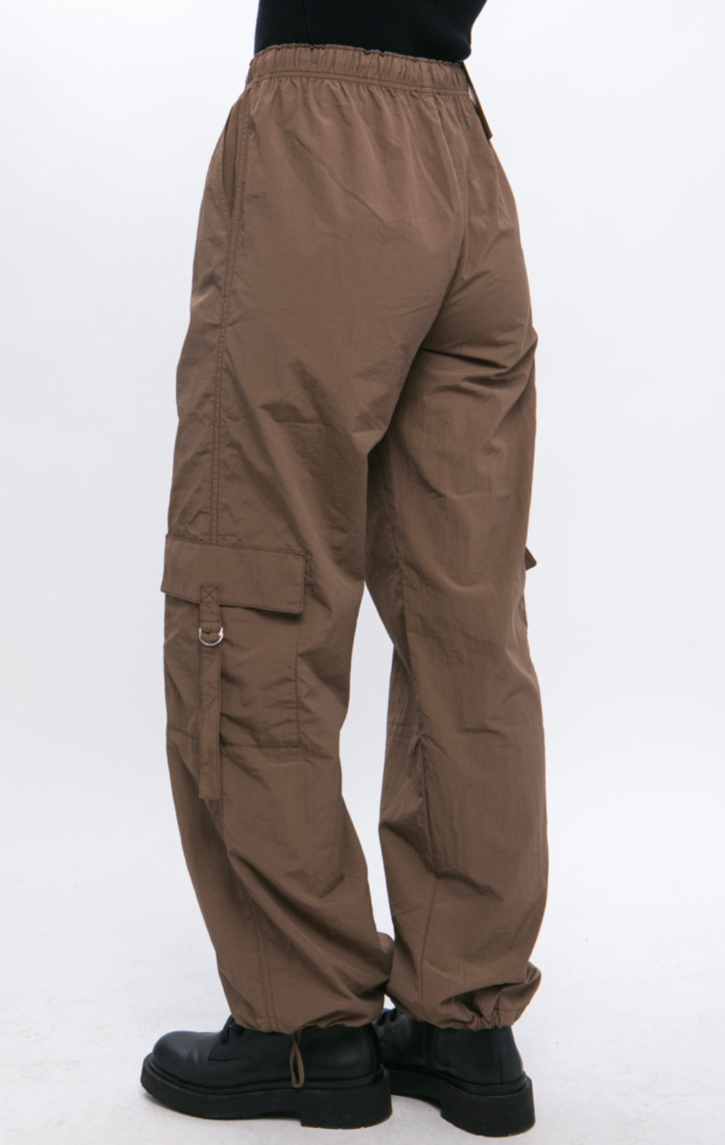 Cargo Parachute Pants With Latch Pocket Detail