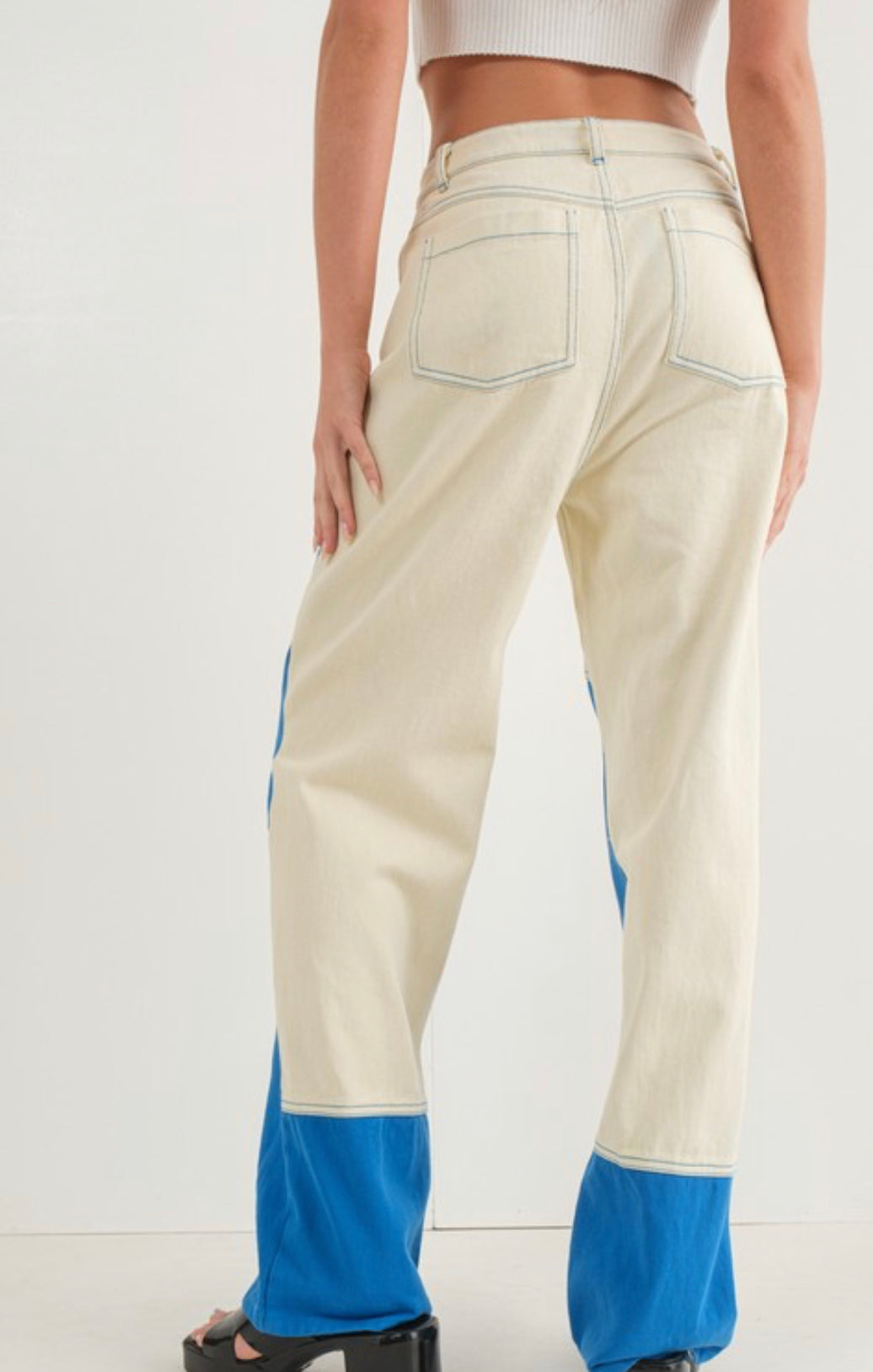 Color blocked long pants