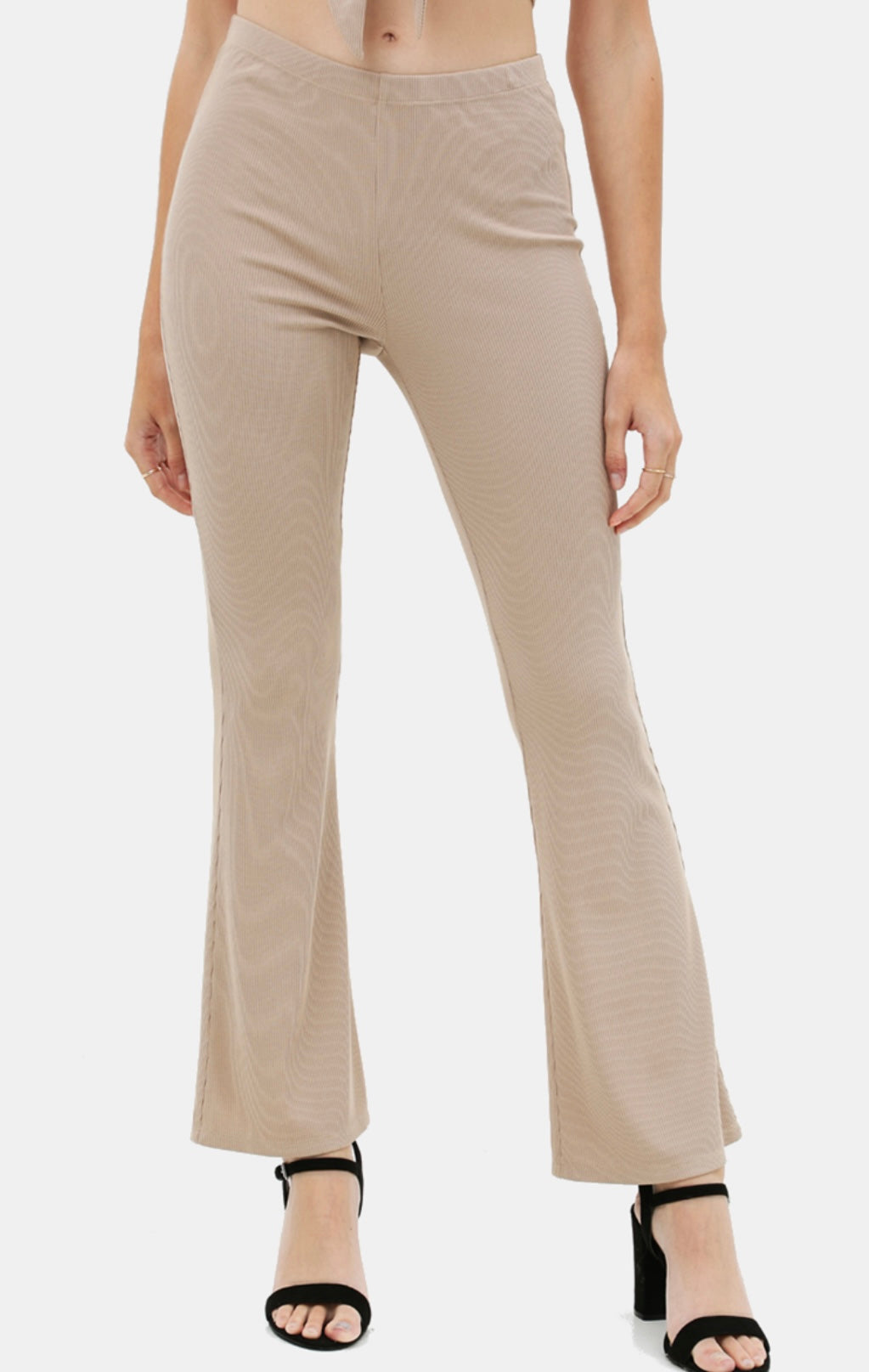 Ribbed yoga flare pants