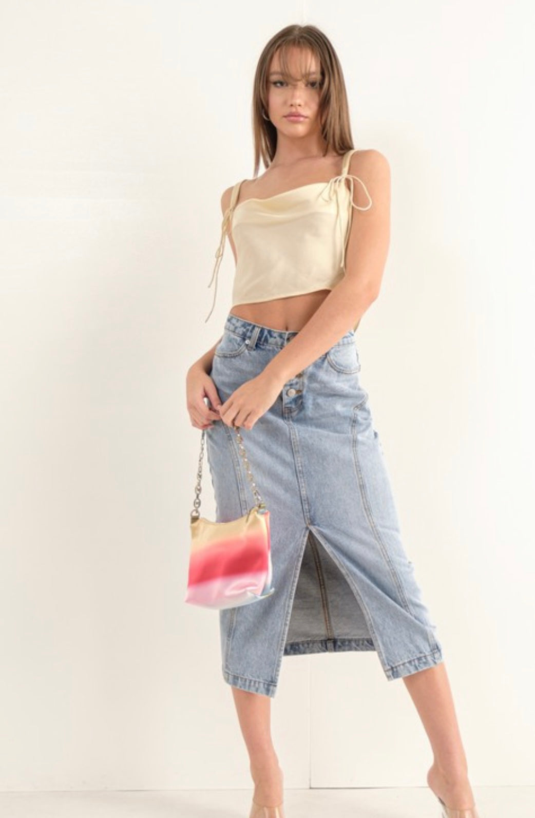 Romance satin crop top