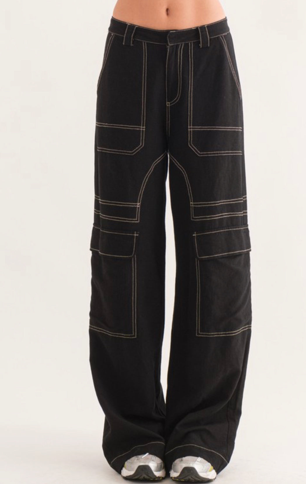 Carli contrast stitch cargo pants