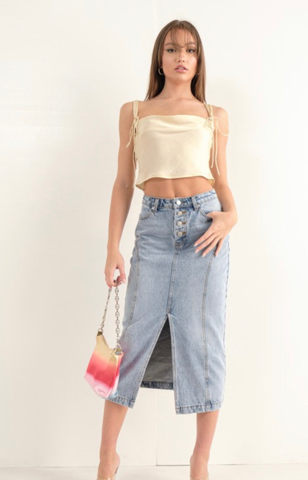Romance satin crop top