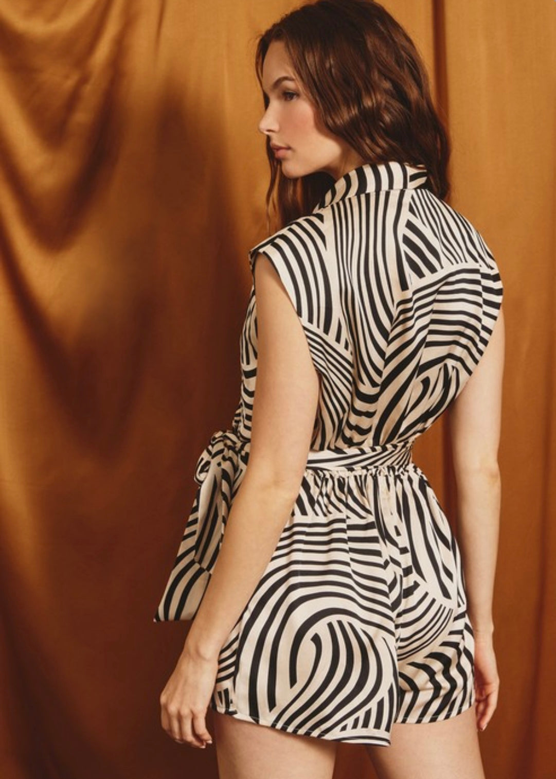 Scribble wrap romper