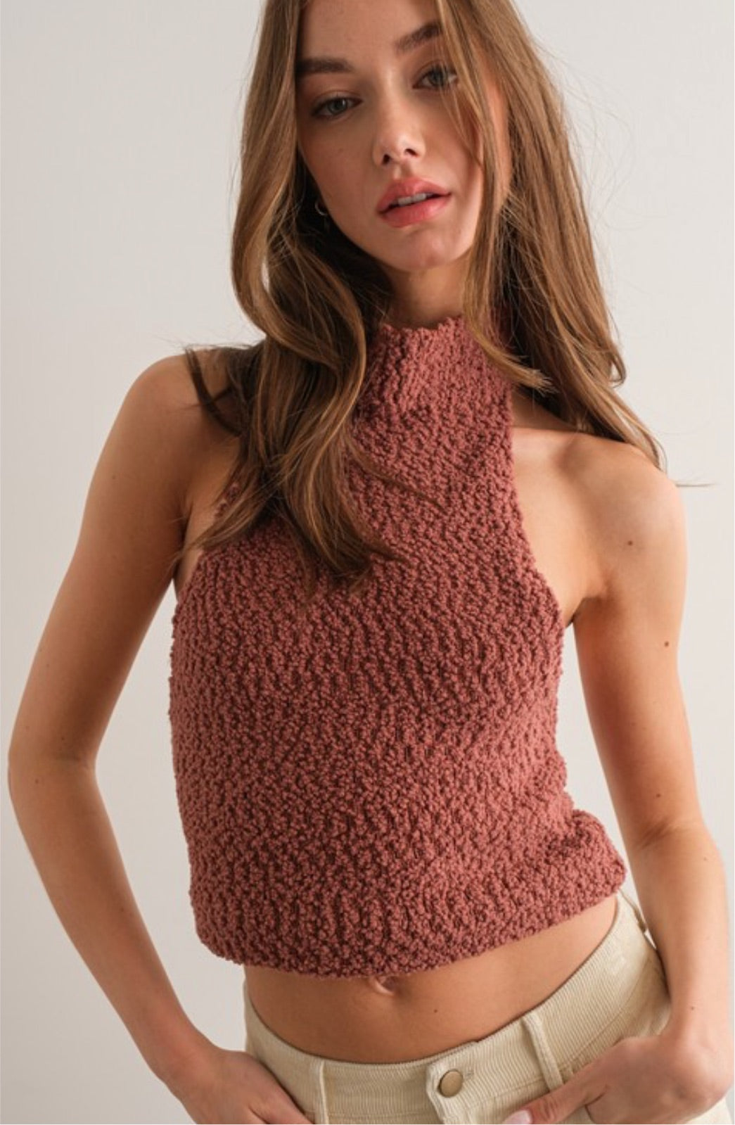 Nayeli chenille halter top
