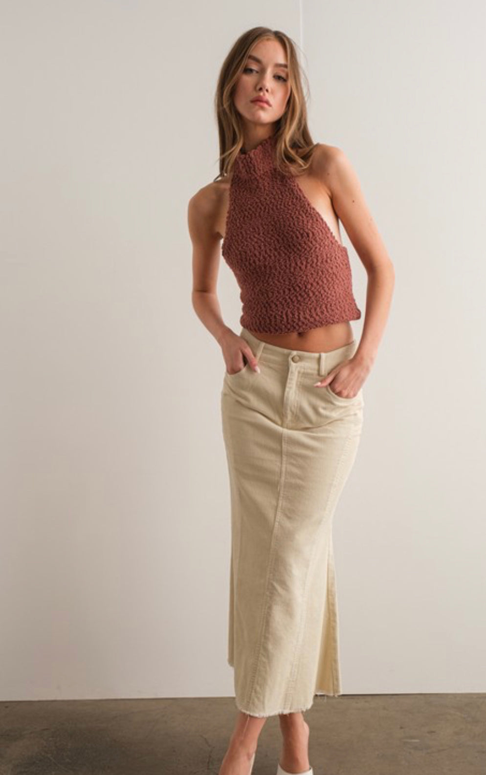 Nayeli chenille halter top
