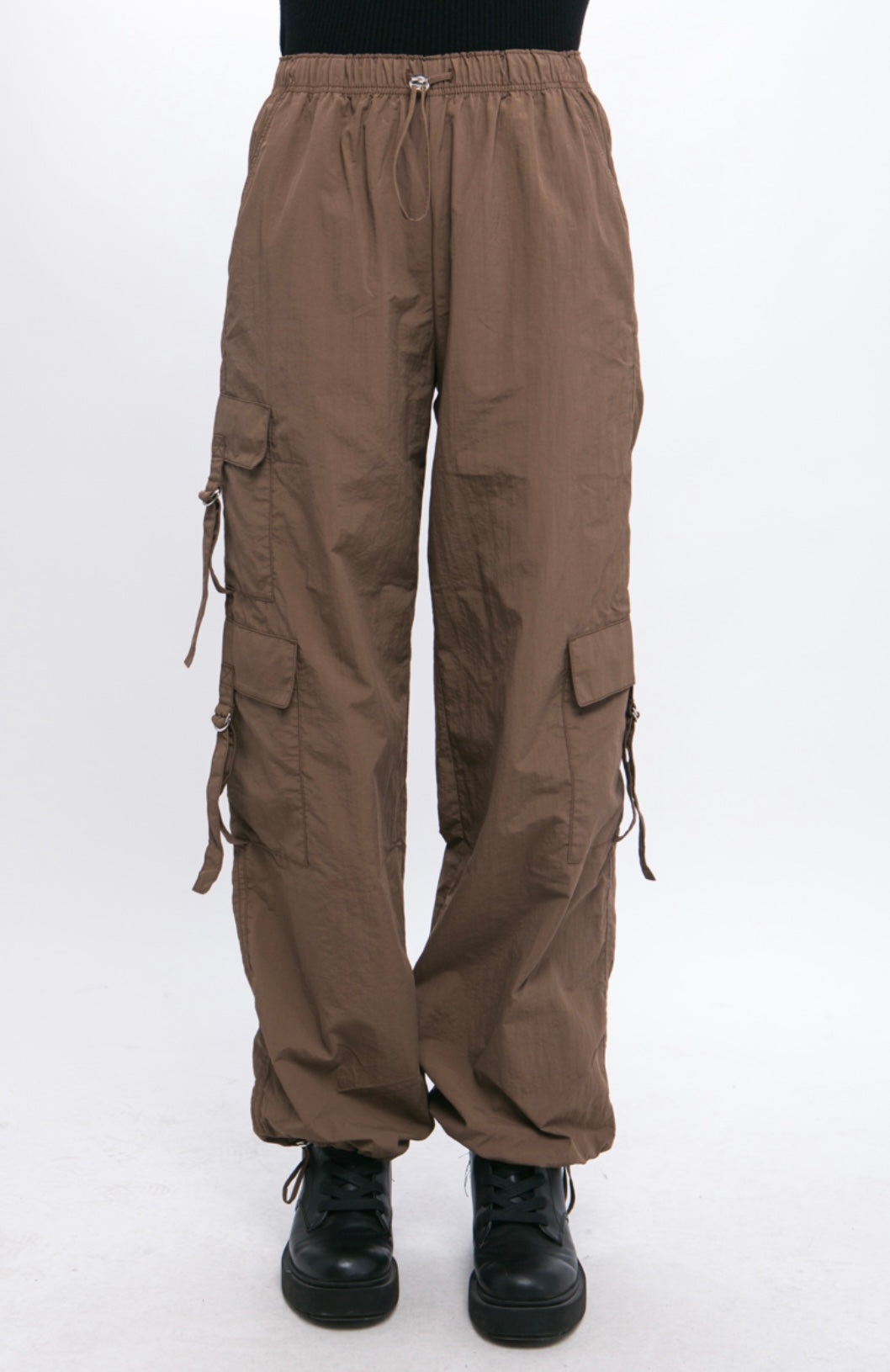 Cargo Parachute Pants With Latch Pocket Detail