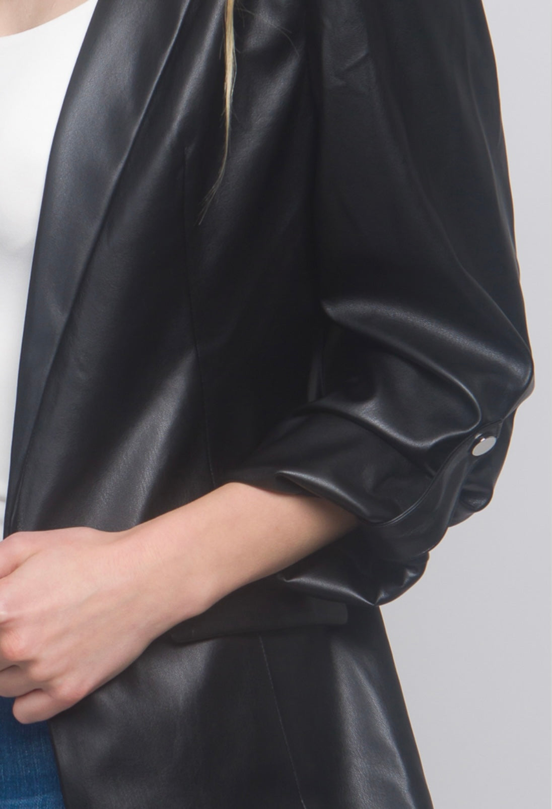 Leather blazer jacket