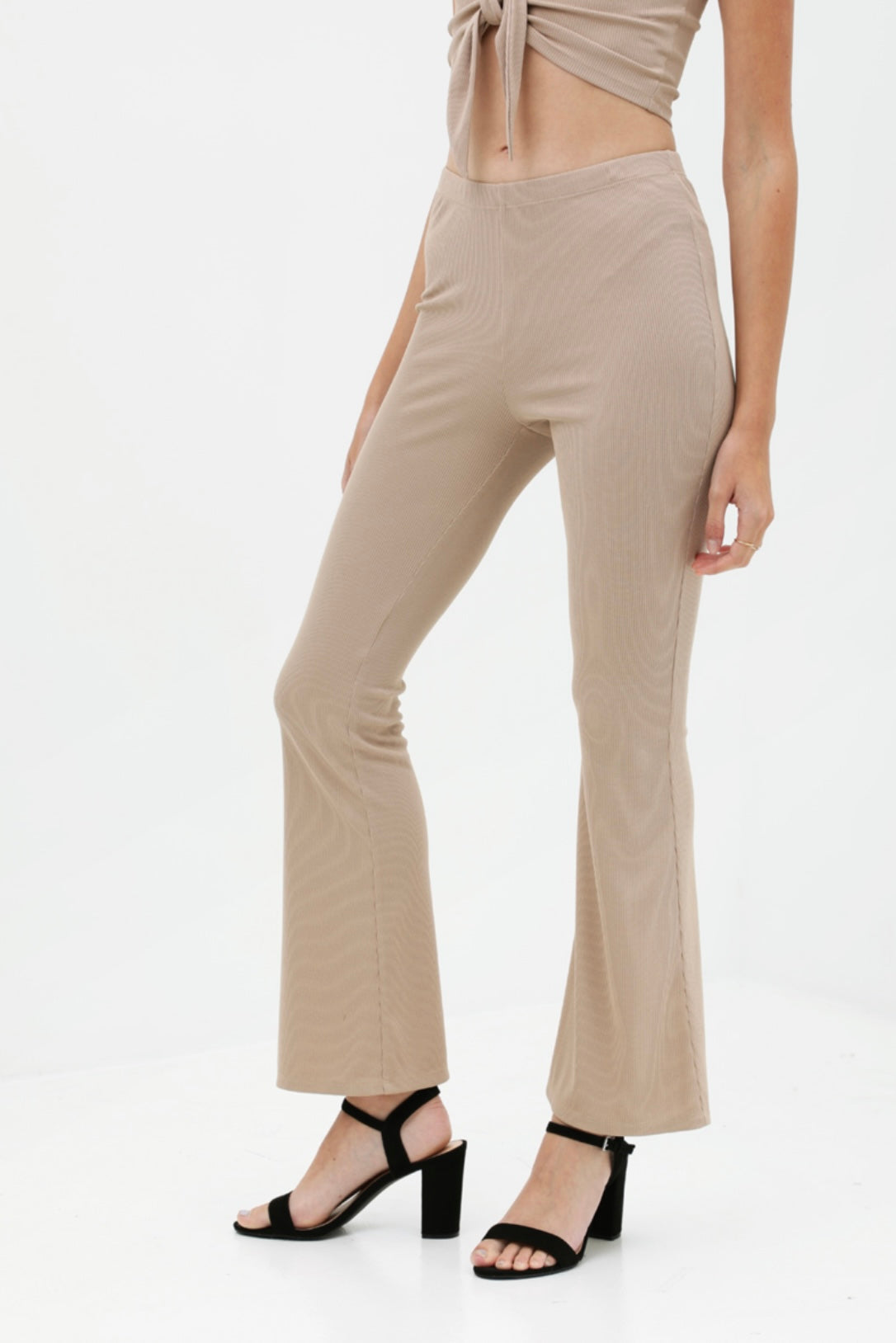 Ribbed yoga flare pants