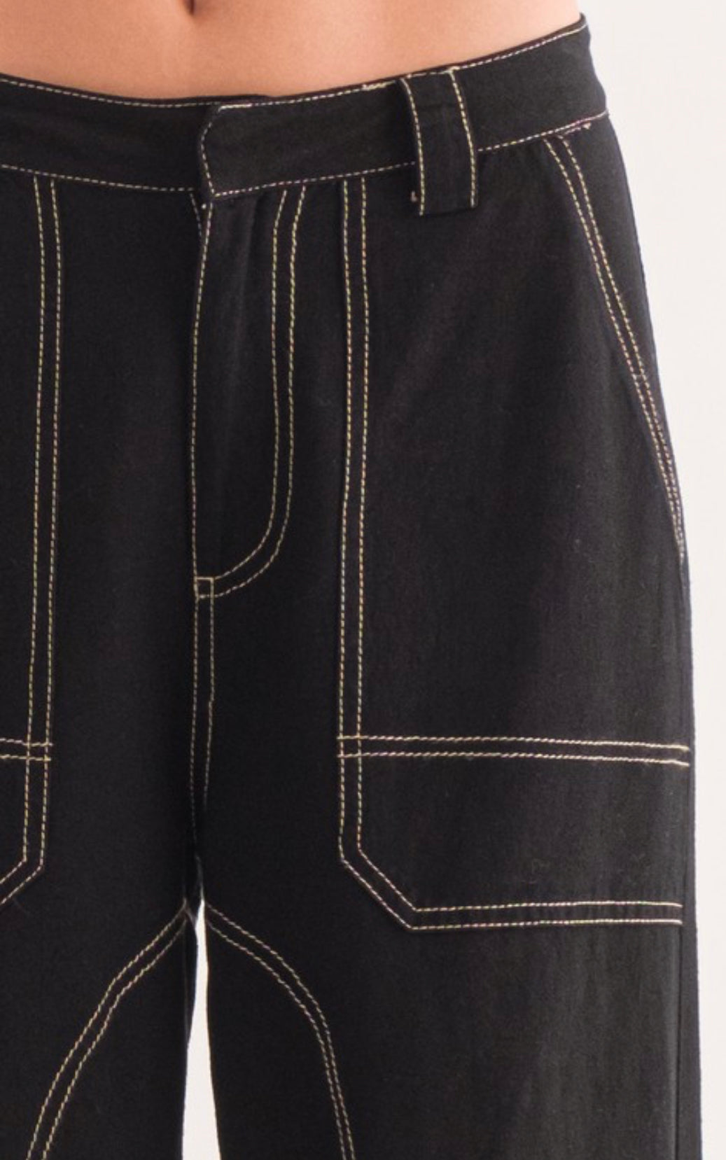 Carli contrast stitch cargo pants
