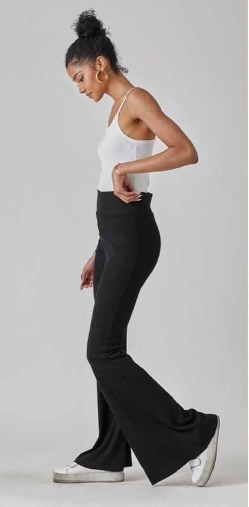 ribbed long skinny flare yoga pants
