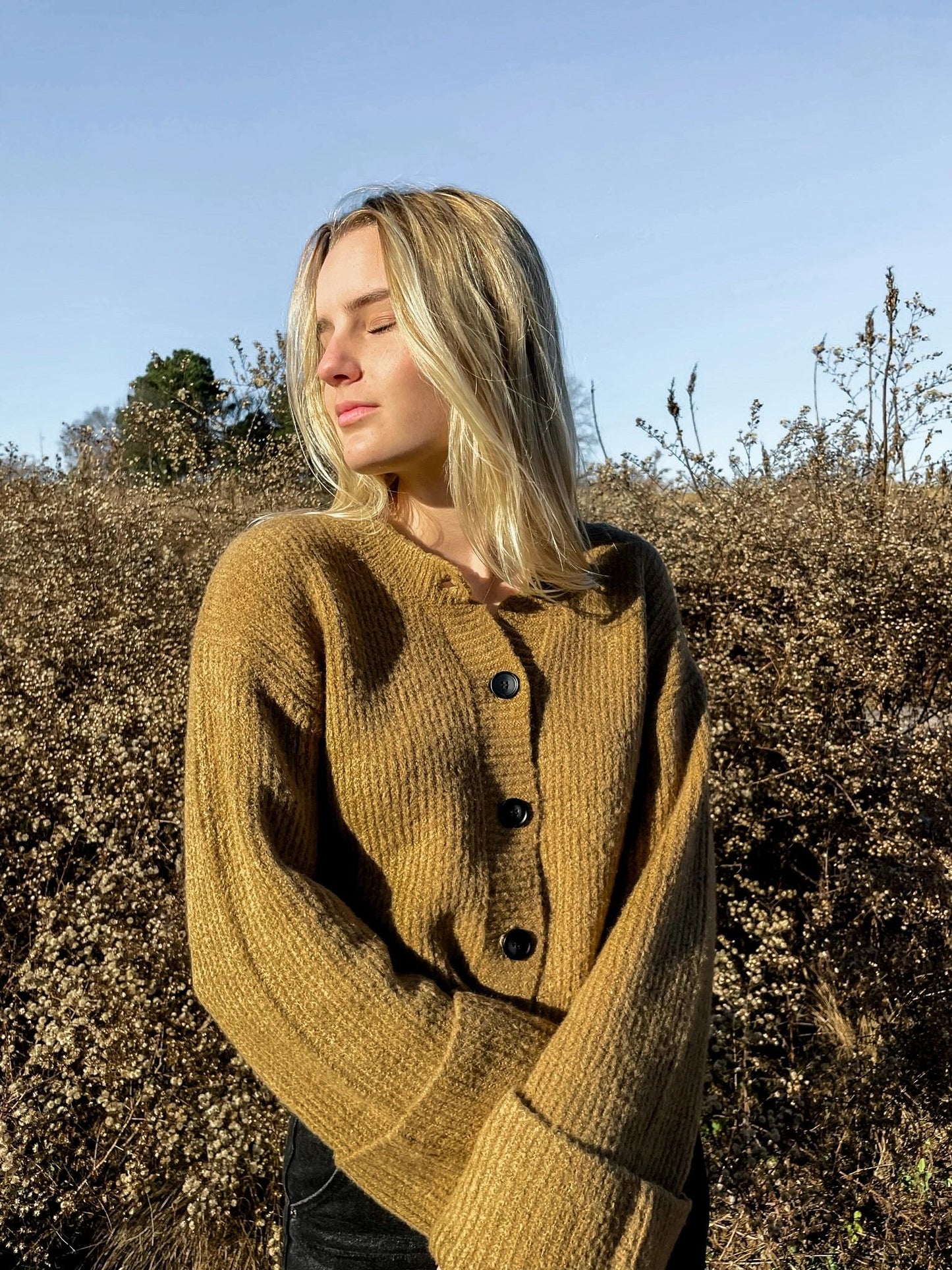 button down ribbed cardigan