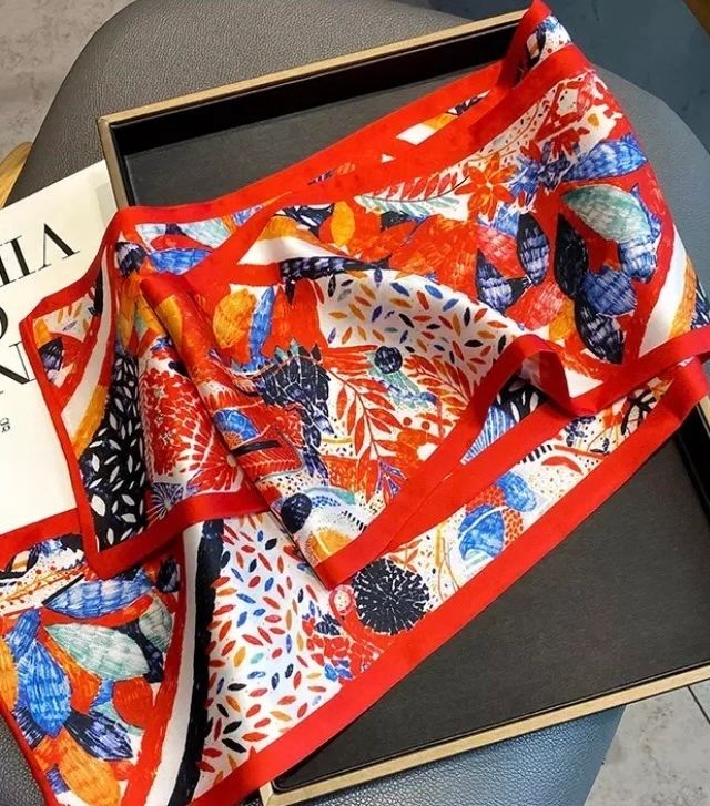 whimsical fever satin twill scarf