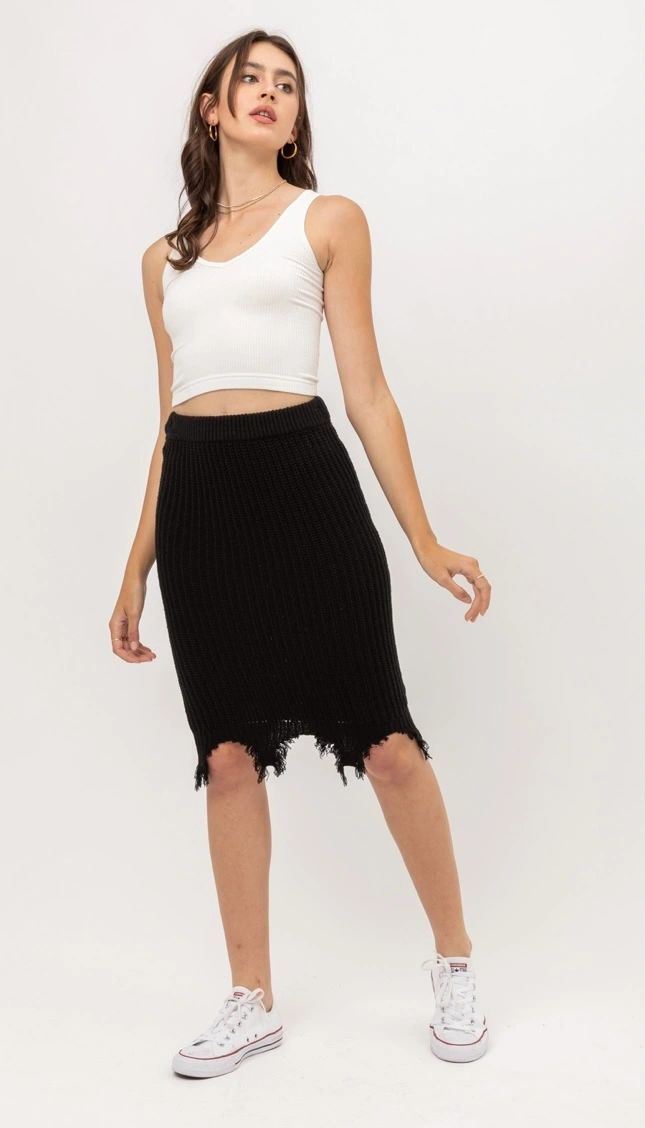 knitted midi skirt