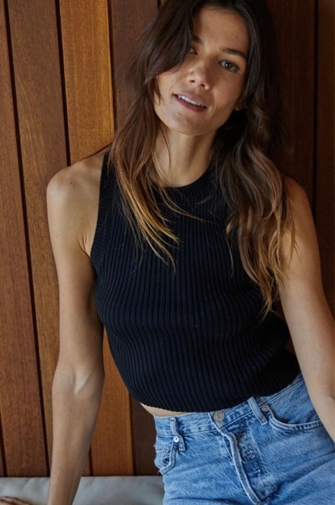 sawyer crop ribbed sweater