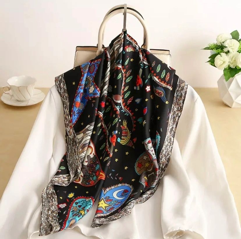 modern pop satin scarf
