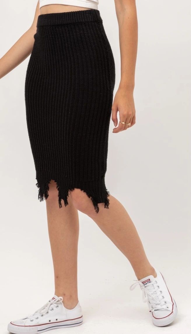 knitted midi skirt