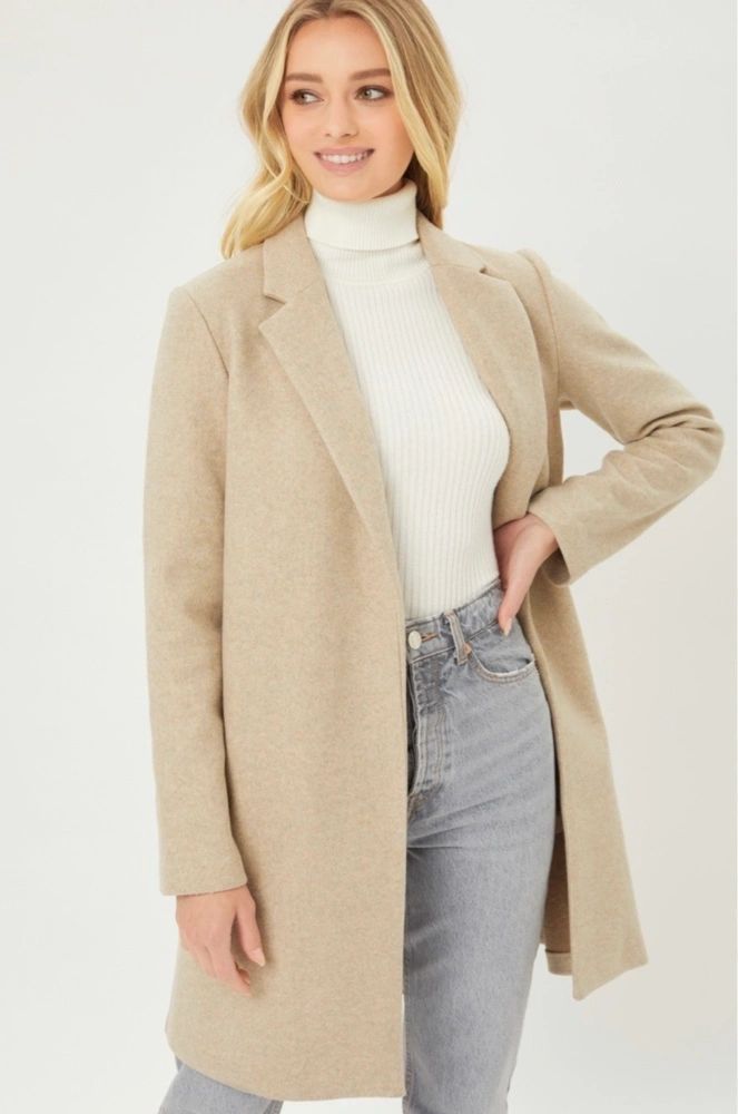 fleece long line coat